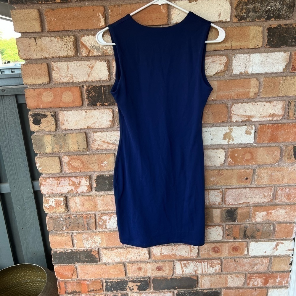 Susana Monaco Deep V Neck Blue Jersey Mini Dress size S - Picture 8 of 8
